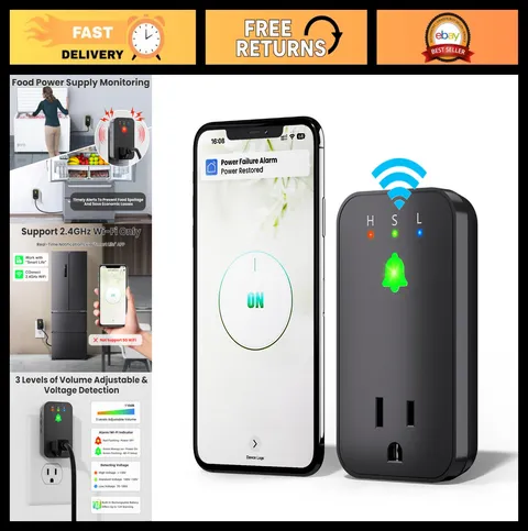 WiFi Power Failure Alarm - Smart Outage Alert with 110dB Sound & App Notificatio