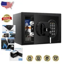 Compact 0.5 Cu Ft Safe, Fireproof Bag, Dual Key/Code, Anti-Theft Alarm System