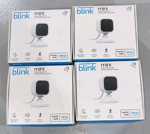 Lot Of 4 Blink Mini HD Indoor Plug-In Wi-Fi Camera Motion 2-Way Audio Alexa New