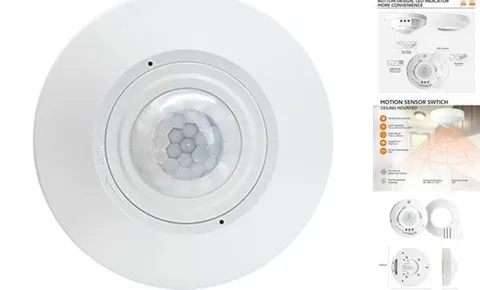Ceiling Mount 360 degree PIR Occupancy Motion 10A,Neutral Wire Required