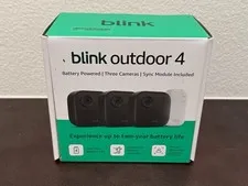 New! 3 Blink Outdoor 4 (4th Gen) Wireless Cameras Security System + Sync Module