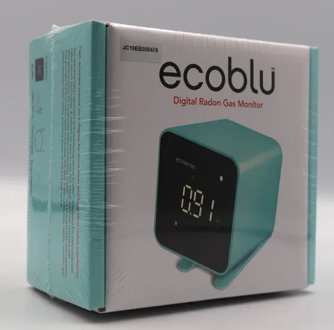 Ecosense EB100 ecoBlu BLUE Home Digital Radon Gas Monitor Detector - NEW SEALED