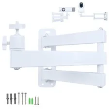 Foldable Projector Wall Mount White 1/4" Screw 360 Rotatable Holder 1 PCS