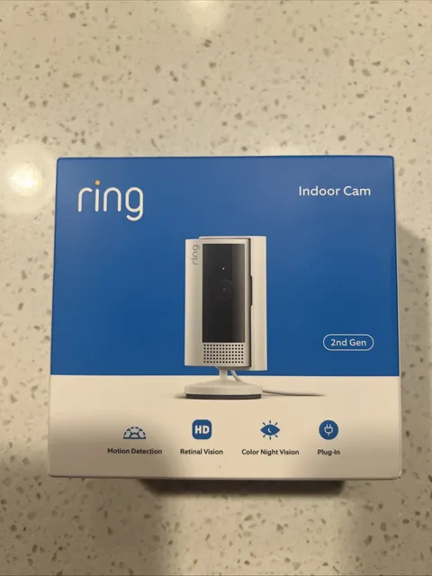Ring Indoor Cam 2nd Gen Plug-In 1080p HD WiFi Security Camera White