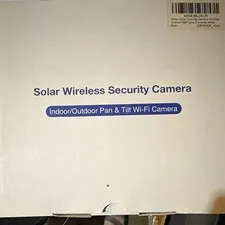 Solar PTZ Pan/Tilt Wi‑Fi Security Camera Indoor/Outdoor White