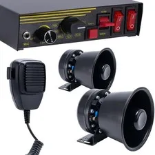 12V 400W Siren 9 Tones Warning Emergency Siren PA System with Handheld Microp...
