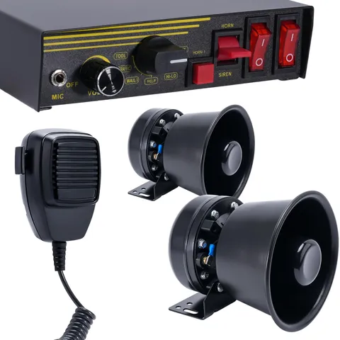 12V 400W Siren 9 Tones Warning Emergency Siren PA System with Handheld Microp...