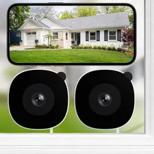 2K No Drill Window Camera for Indoor & Outdoor Monitoring, 2 Pack | 2.4 & 5Ghz W