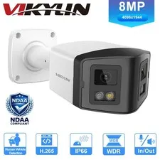 VIKYLIN 8MP Dual Lens PoE Security IP Camera Dual Light Motion Detection Outdoor