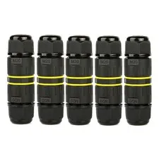 3 Pole Wire Connector Waterproof IP68 External Electrical M20-3Pin, Black