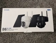 Cinnado B6 White 2K Wireless Security Camera Security W/ Solar Panel 3 Pack- NEW