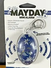 Mayday Mini Floral Blue Self Defense Keychain Personal Alarm Emerg Keyring