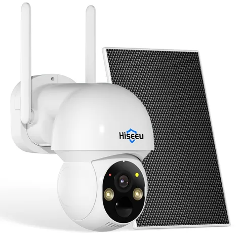 Hiseeu Solar Wireless Security Camera, 2.4G WiFi, Full HD Night Vision, PanTi...
