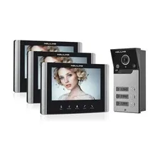 Wired Video Intercom System, 7 Inch Ring Video Doorbell with IR Night Vision ...