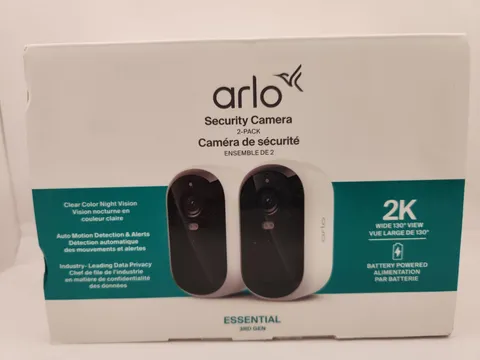 NEW Arlo Essential 3er Gen Wire-Free Outdoor 2K Security Camera. White 2-Pack