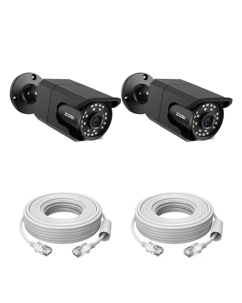2Pack 4K 8MP Security PoE IP Bullet Camera Outdoor Indoor with Audio, Human D...
