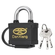 1Pcs Waterproof Padlocks, 2.6 x 1.8 x 1Inch Alloy Steel Outdoor Locks, Black