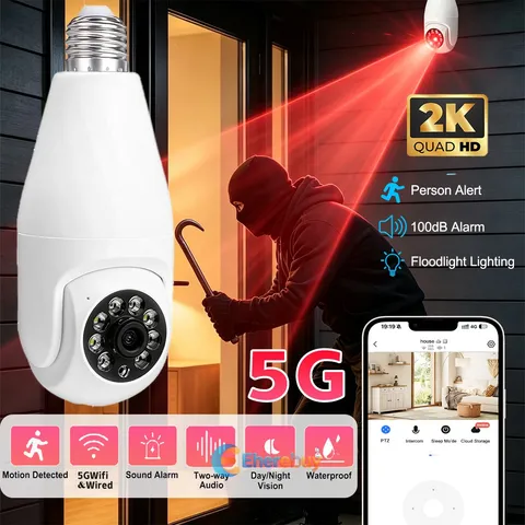 2K 360° Cámara Seguridad Inalámbrica Fud 6mp Cámara Inteligente Visión Nocturna