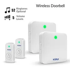 2Set Wireless Doorbell Chimes Waterproof Plugin Receiver Adjustable Volume Loud