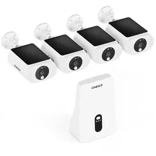Solar Cameras Wireless Outdoor 4 Cam Kit Expadable to 10H, No Subscription Ca...