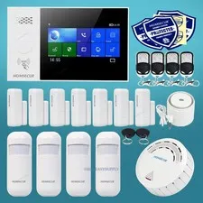 HOMSECUR Wireless WIFI 4G GSM RFID LCD Burglar Alarm System Touch Screen