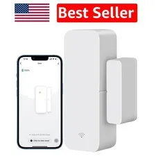 WiFi Door & Window Sensor - Real-Time Alarm, Compatible with Alexa & Google