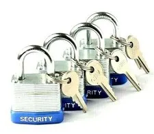 4 pc Laminated steel Padlock 30MM Case hardened steel shackles Short Shank Lock
