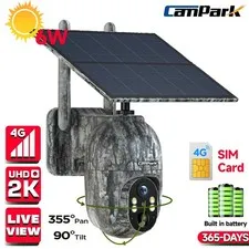 Campark 2.5K 4G LTE Solar 360° PTZ Security Camera Game IP66 Security  +SIM Card