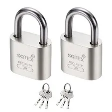 2Pcs 48 x 30 mm Heavy Duty Lock Alloy Steel High Security Padlock with 6 Keys
