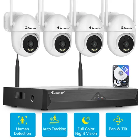 JENNOV 5MP Wireless Home Security Camera System Wifi 4X IP Cameras 10CH NVR