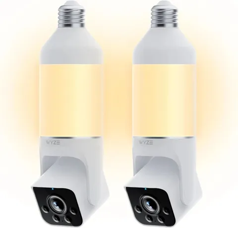 WYZE Bulb Cam Security Camera, 2K HD Outdoor Light Bulb Camera, Color Night Visi