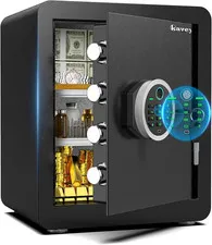 2.0 Cubic Feet Biometric Fingerprint Safe Box with Dual Alarm System