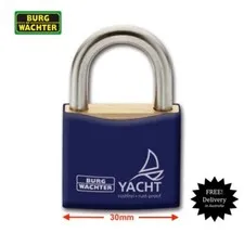 Burg Wachter Weatherproof 30mm Padlock -Stainless Steel Shackle