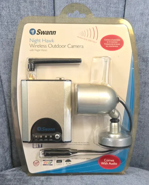 Swann Night Hawk Wireless Outdoor Security Camera Night Vision Color Audio ~ NEW