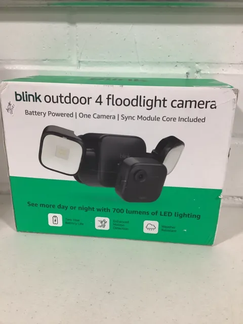 Blink Outdoor 4 Floodlight Camera w/ Sync Module Core 700 Lumens Black