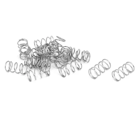 0.7Mmx8mmx15mm Stainless Steel 304 Compression Springs Silver 20pcs.