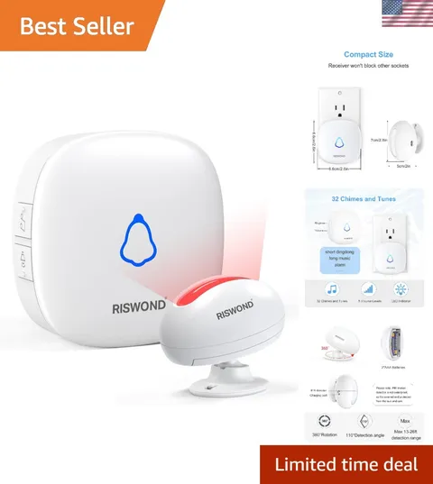 Wireless Motion Sensor Door Chime: Business Entry Doorbell Indoor Motion Dete...