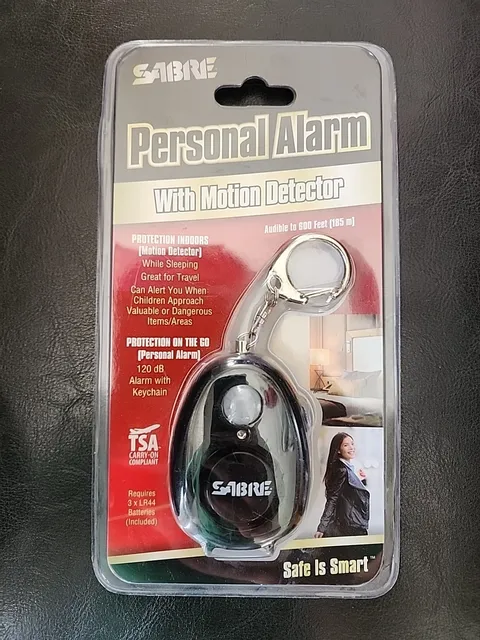 SABRE PERSONAL ALARM W/ MOTION DETECTOR 120 dB TSA COMPLIANT