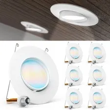 Sunco 6 Pack LED Can Lights Eyeball Retrofit Gimbal 5/6 Inch 6 Pack, White 
