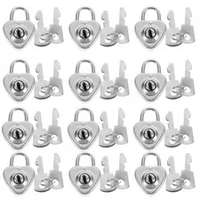 12PCS love heart padlock Cabinet Lock mini lock with key for diary Cabinet