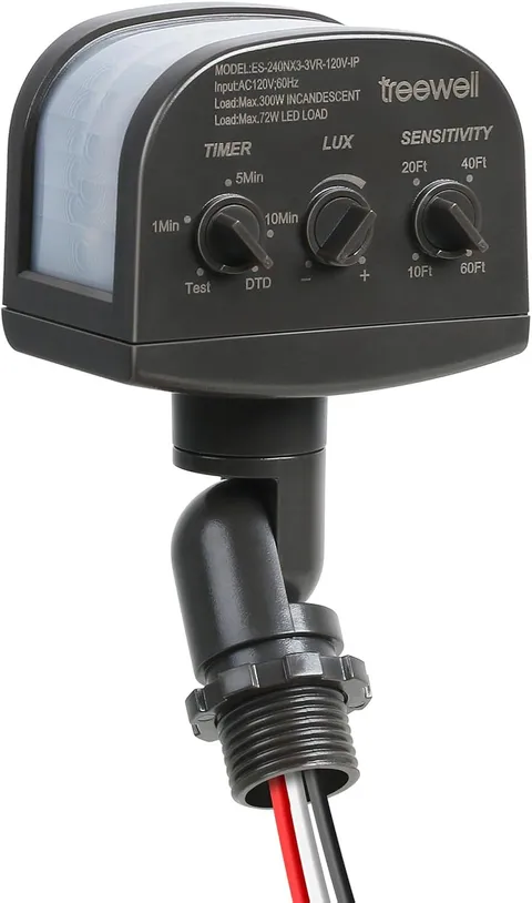 240-Degree Replacement Motion Sensor, Adjustable LUX(5-300) & Time & Detection S