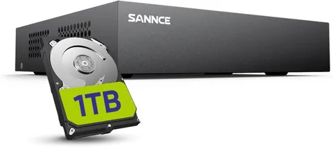 Home Surveillance System: 8-Channel 1080P DVR & 1TB Storage with Motion Alerts