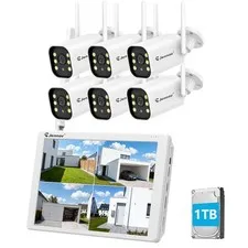 Jennov 5MP WiFi Security Camera System, 10CH NVR Monitor Waterproof Outdoor