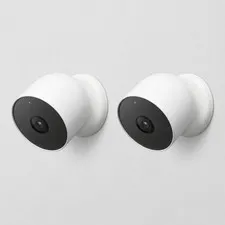 Google Nest Cam G3AL9 2-Pack Outdoor Indoor Battery Security Camera White Good