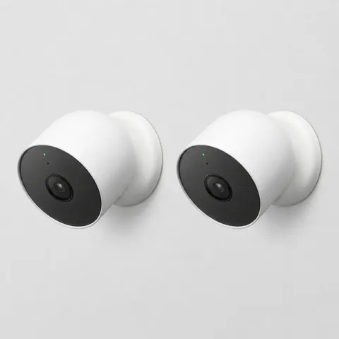 Google Nest Cam G3AL9 2-Pack Outdoor Indoor Battery Security Camera White Good