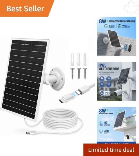 Eco-Friendly 8W Solar Power Panel for Outdoor Cameras - Versatile & Adjustable