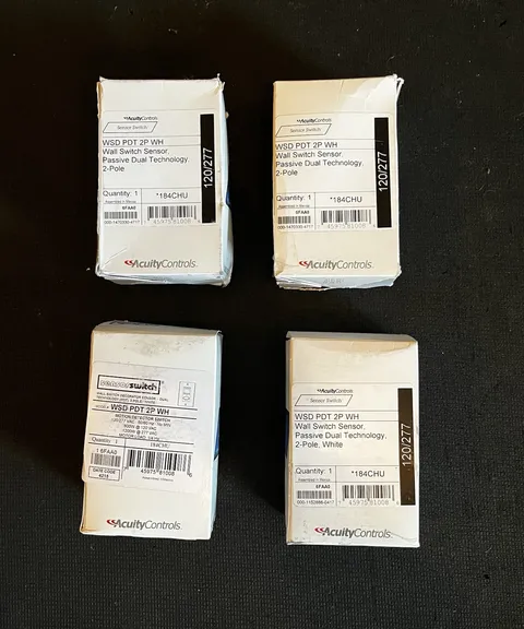 LOT OF (4) NEW Acuity Sensor Switch WSD PDT 2P WH 120/277 - IMPERFECT BOXES