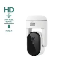Arlo Essential 2K Pan Tilt Camera White Wired Plug-In Outdoor WiFi + 6Mo Plan