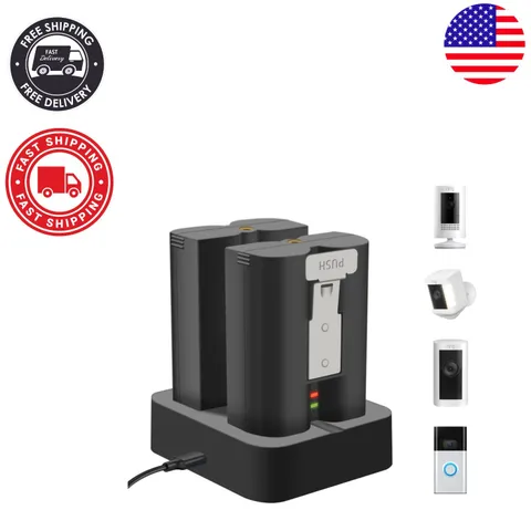 2-Pack 6040mAh Rechargeable Ring Battery & Charger Station for Secure Monitoring