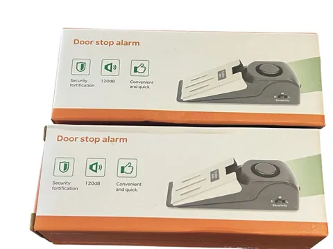 2 Pack Door Stop Alarm 120dB Travel Security Stopper for Hotel Airbnb Safety
